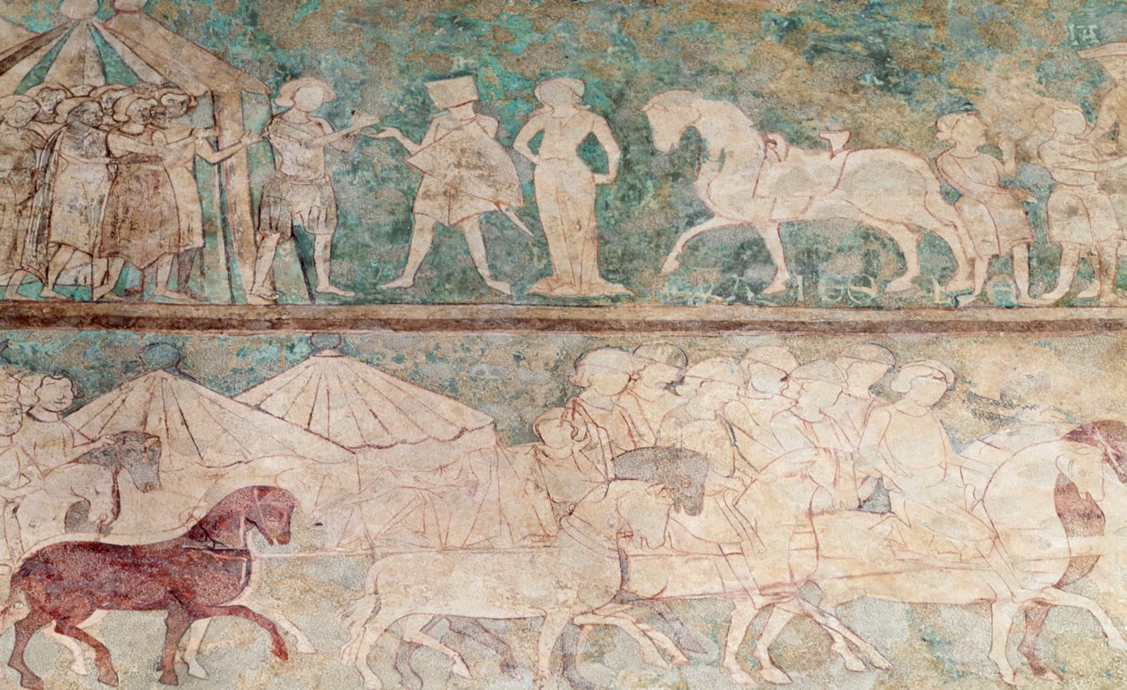 Hiszpania, Aragonia, Saragossa, Aljaferia Palace, Fresco detail autorstwa Benjamin Baud