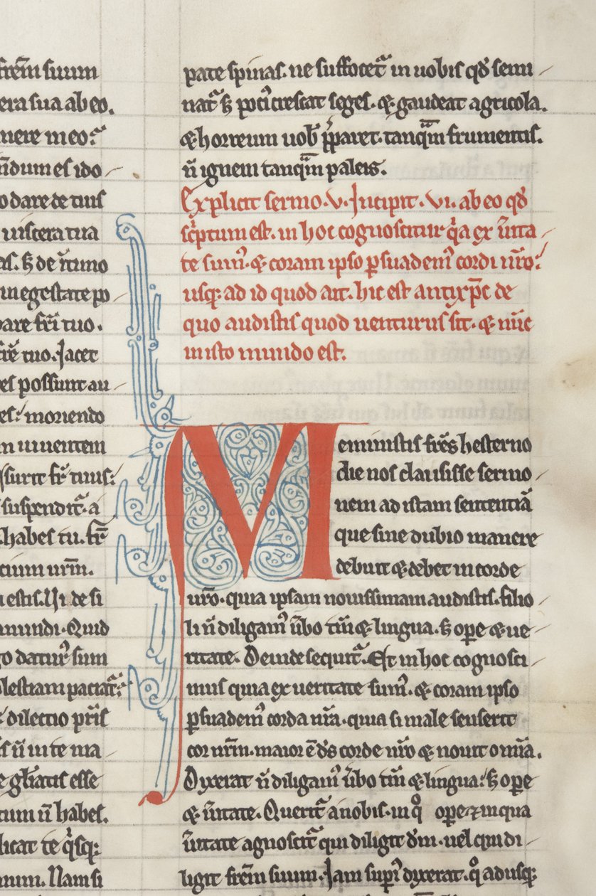 Św. Augustyn z Hippony „Opera”, Fol 128 recto, detal, ok. 1200 (pióro i atrament na pergaminie) autorstwa Unbekannt