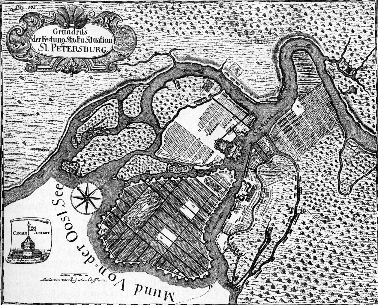 Petersburg - plan rosyjskiego miasta autorstwa Unbekannter Künstler