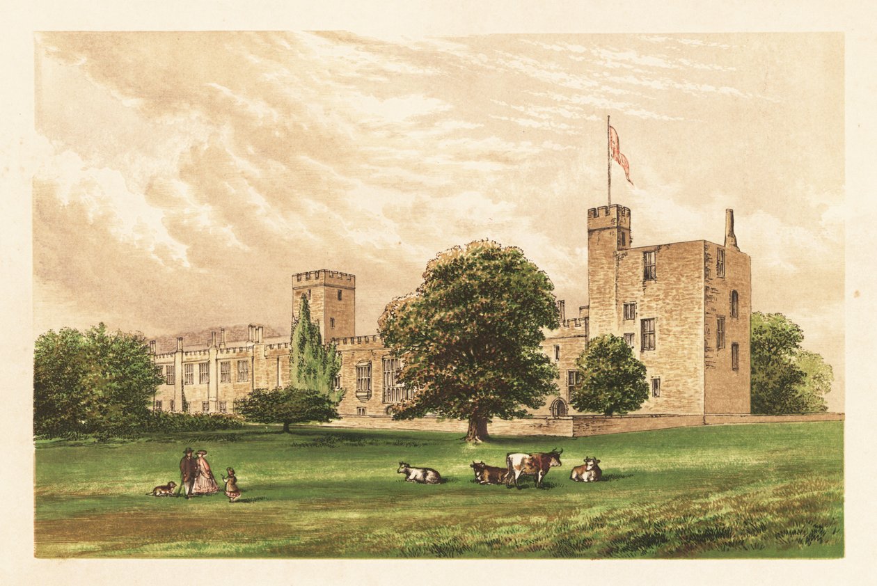 Zamek Sudeley, 1880 (grawerowanie) autorstwa Unbekannter Künstler