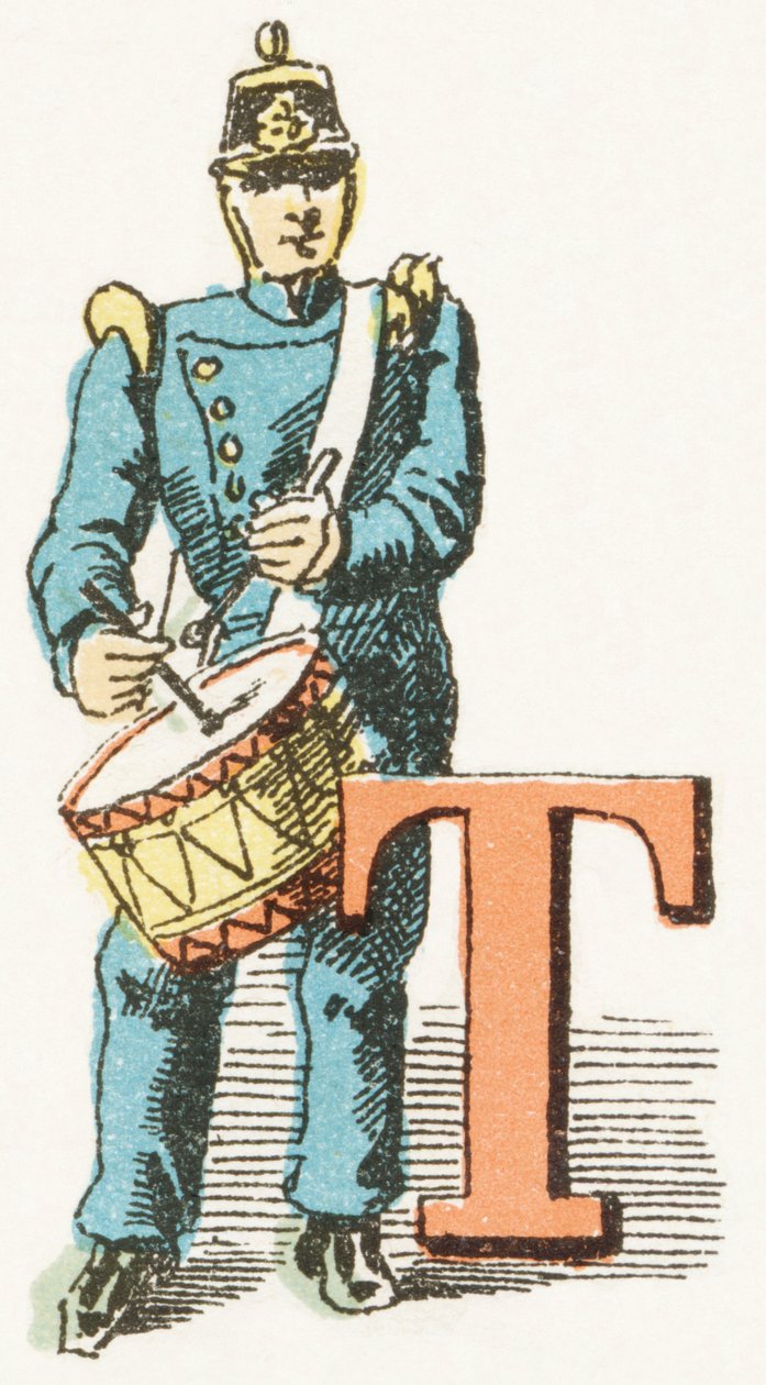 T - Tambour - alfabet dziecięcy, edycje Gordinne 1920 (grawerowanie) autorstwa Unbekannt