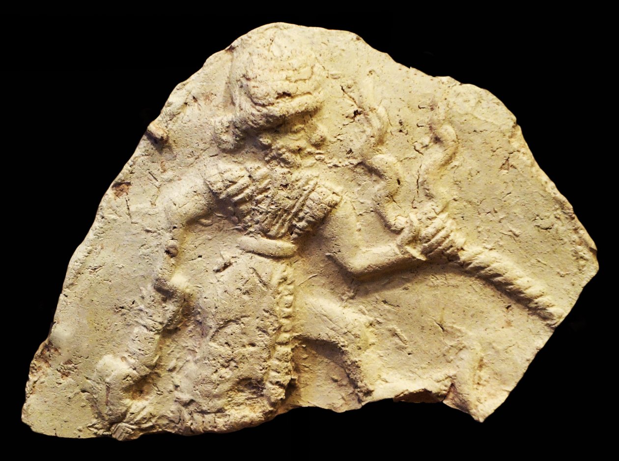 Tablica przedstawiająca boga burzy Ishchali, Isun Larsa, Babilon, Mezopotamia, ok. 2000-1600 pne autorstwa Unbekannt