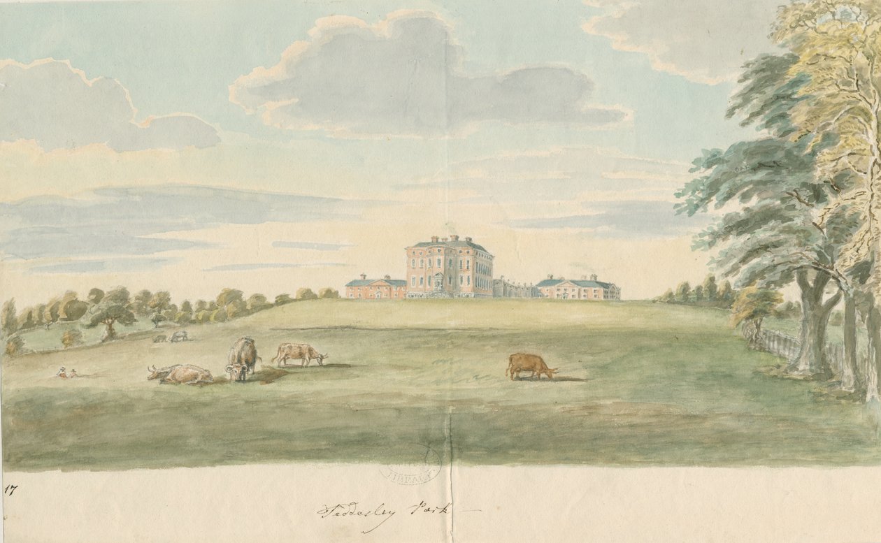 Teddesley Hall: malarstwo akwarela i [koniec XVIII wieku] autorstwa Unbekannt