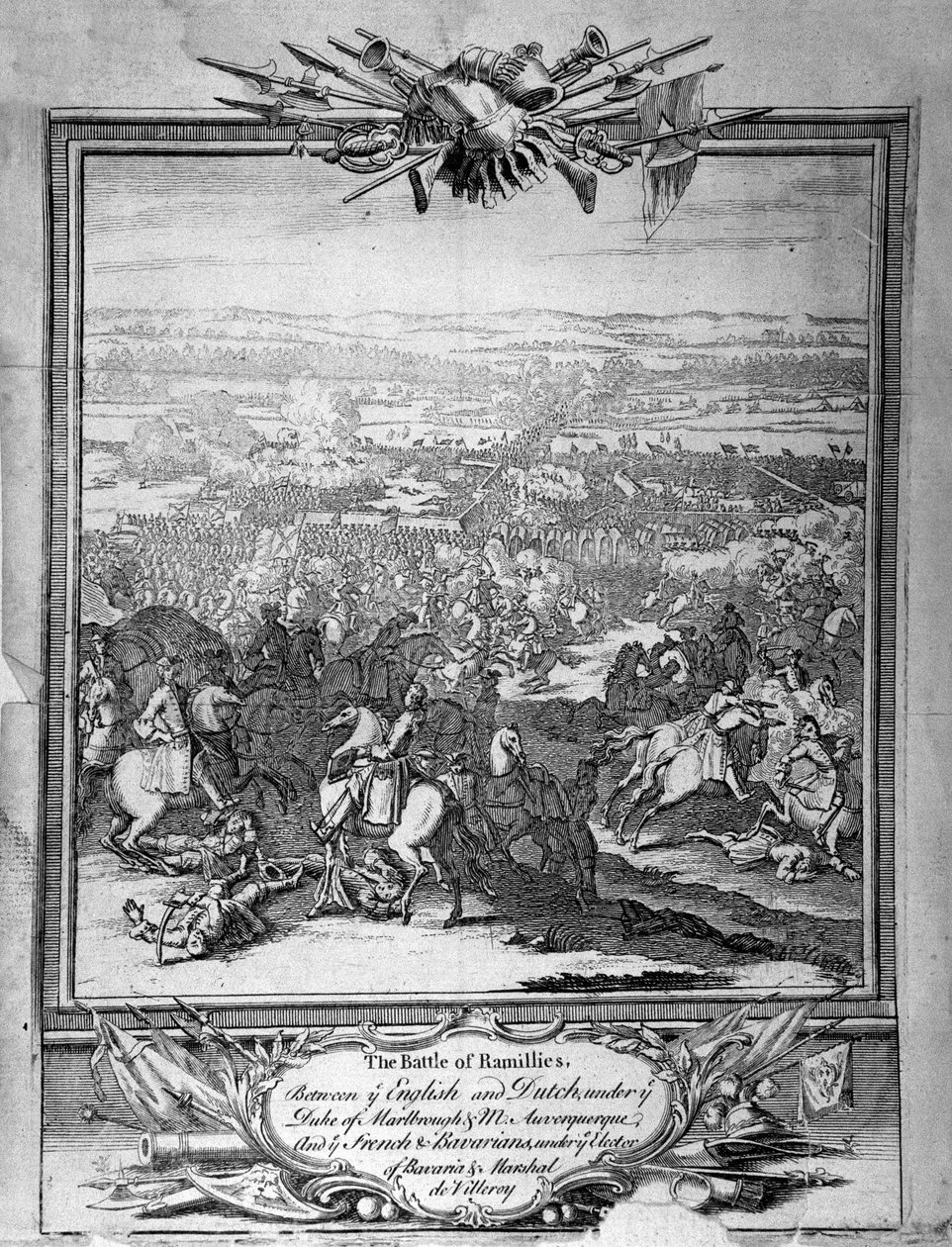 Bitwa pod Ramillies, c.1780 (grawerowanie) autorstwa Unbekannt