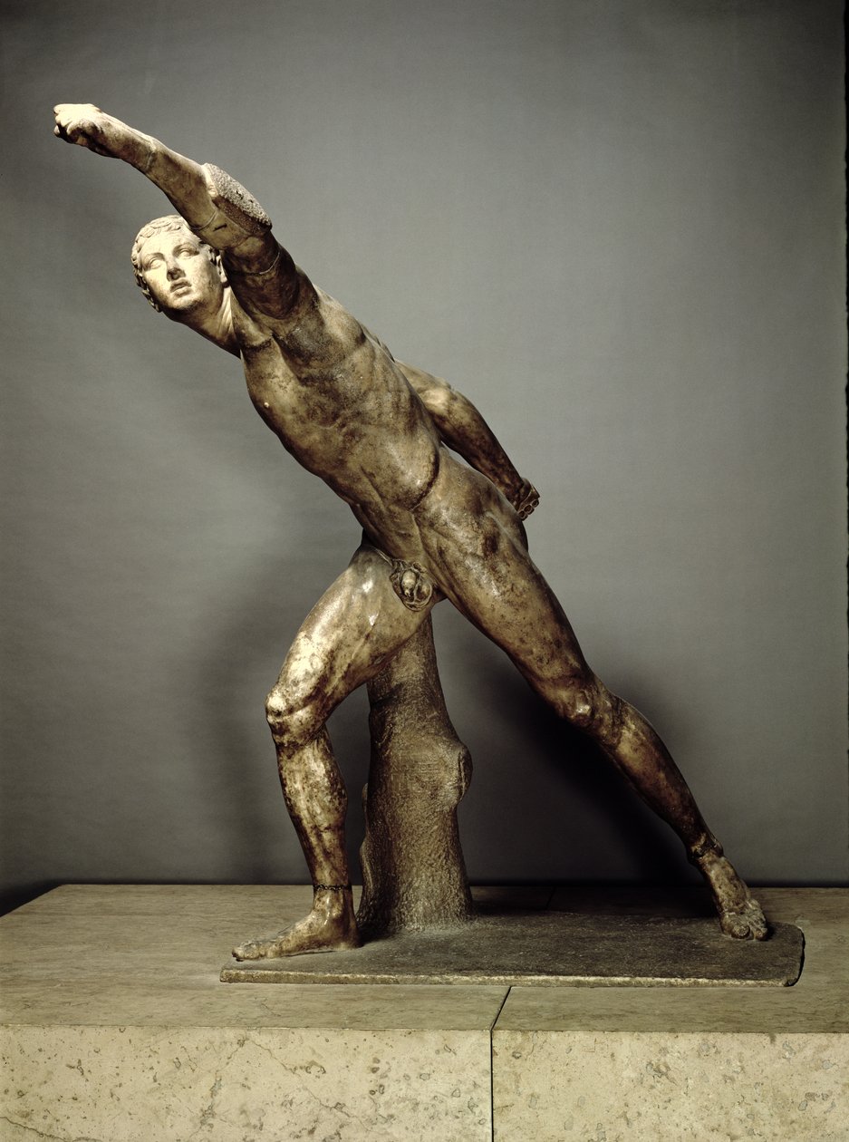 Gladiator Borghese, grecki, ok. 50 pne (marmur) (patrz także 98022) autorstwa Unbekannt