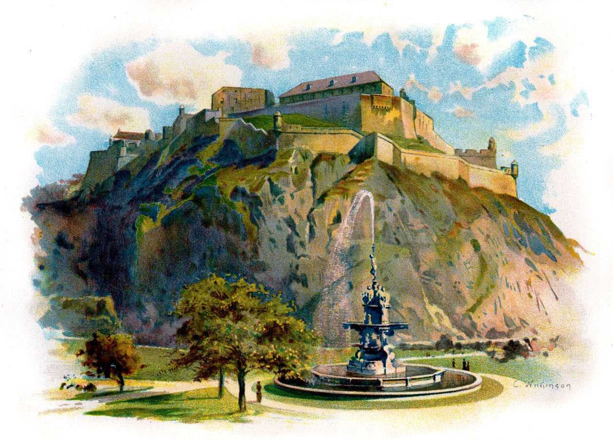 Castle Rock w Edynburgu autorstwa Unbekannter Künstler