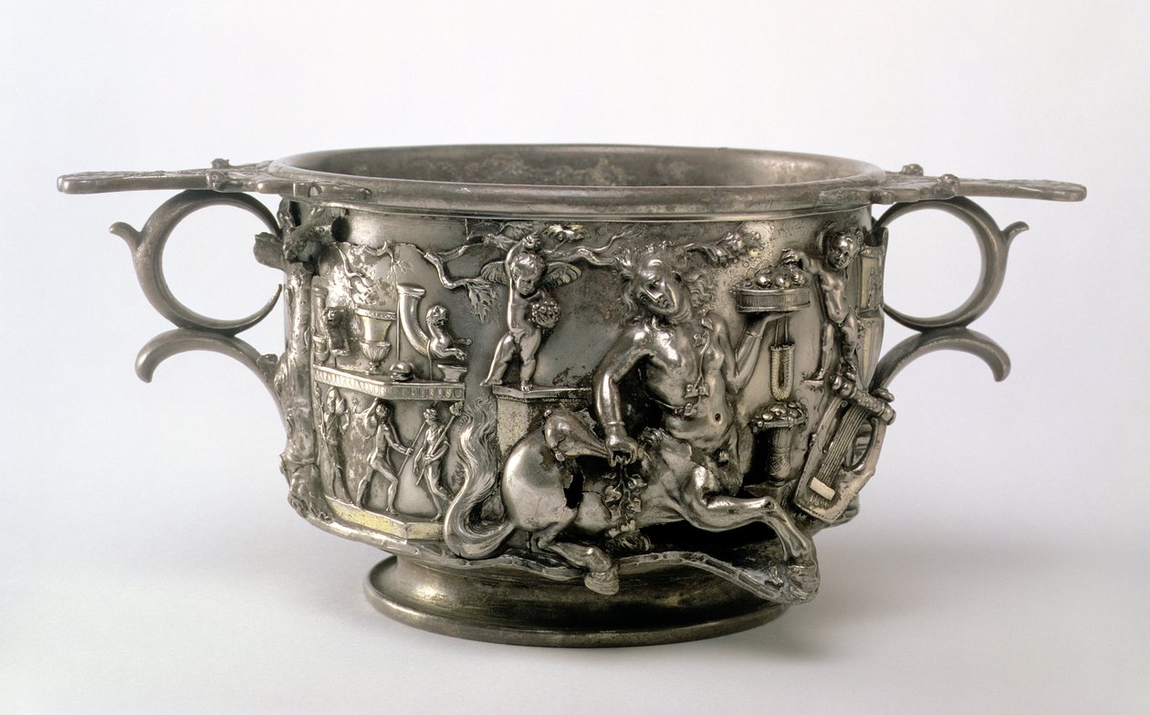 Kielich Centaura, Gallo-Roman, ze skarbu Berthouville, ok. II-III wne (srebrny) (patrz 107979) autorstwa Unbekannt