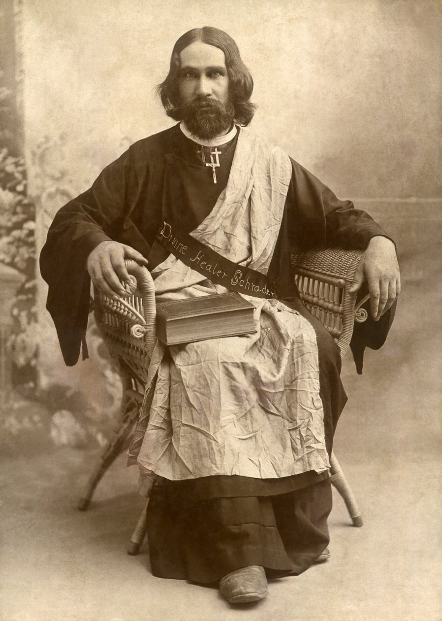 The Divine Healer Schrader, Temple, Teksas, ok. 1888 (zdjęcie czarno-białe) autorstwa Unbekannt
