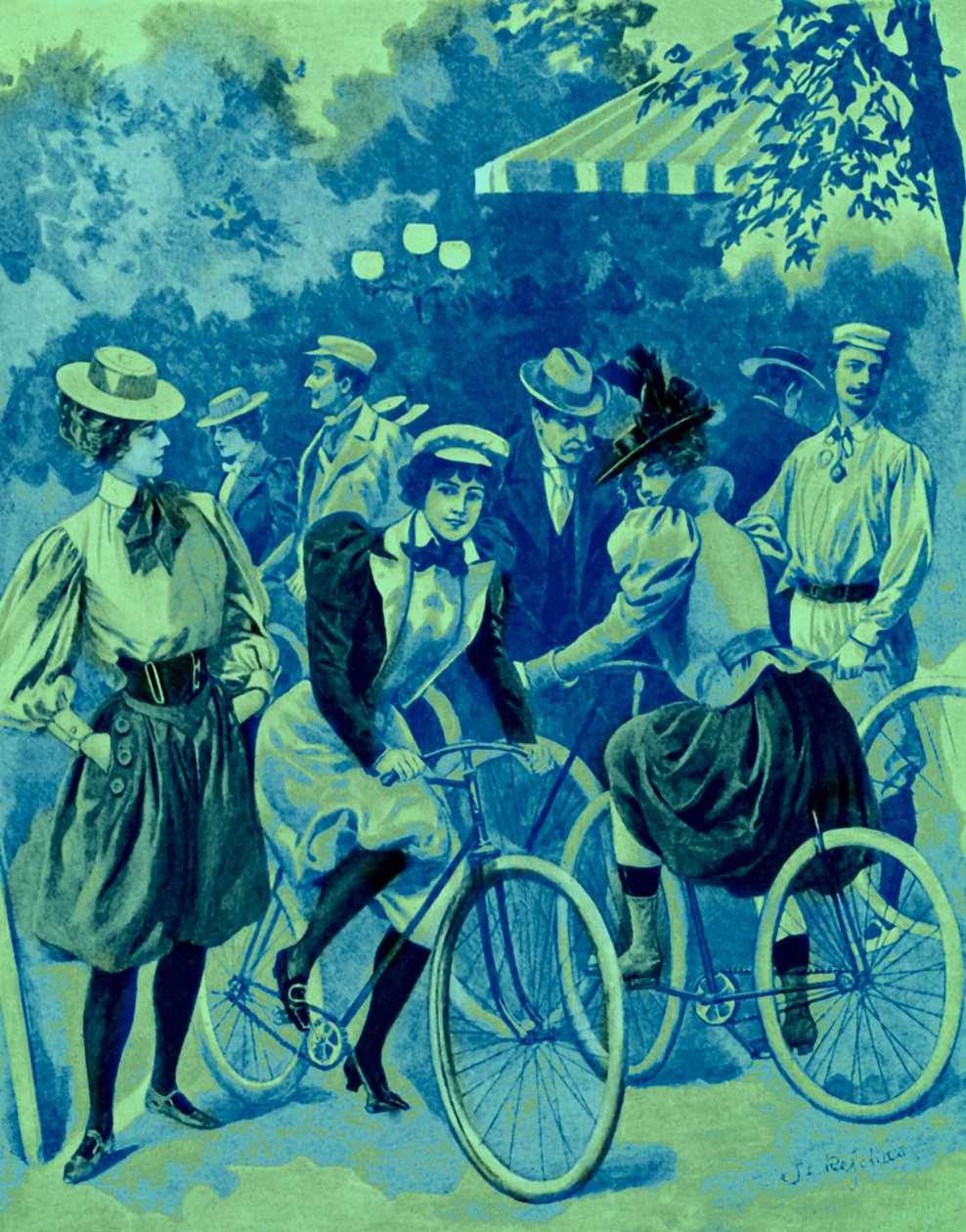 Moda na rowery w Bois de Boulogne autorstwa Unbekannter Künstler