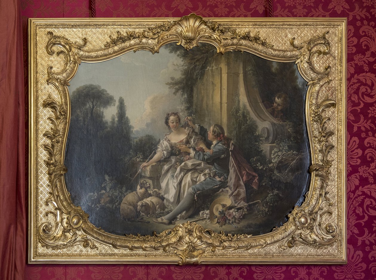 Dzielny pastor lub wianek. Obraz Francois Bouchera (1703-1770). Sala parad lub parad księżniczki. Hotel de Soubise, Paryż autorstwa Unbekannt