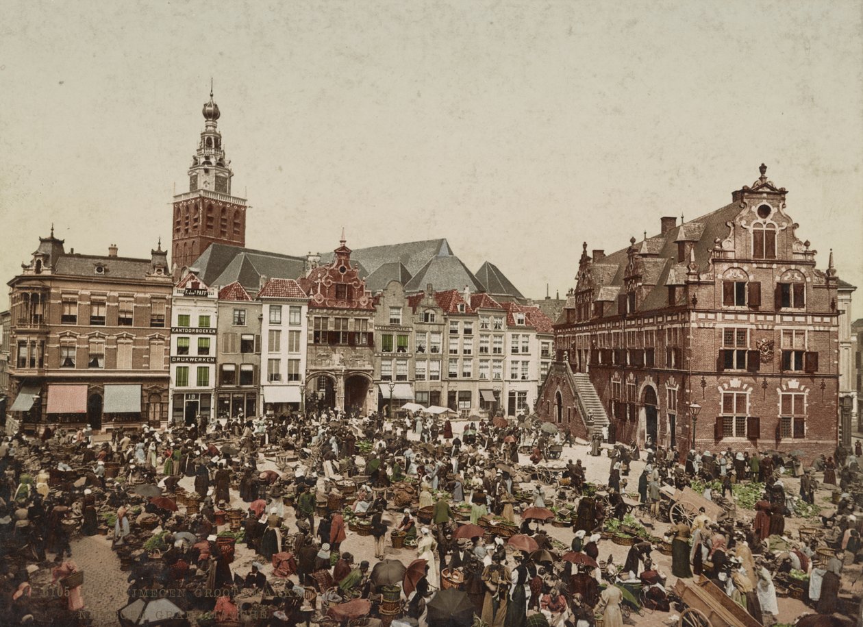 Wielki Rynek, Nijmegen, ok. 1900 autorstwa Unbekannt