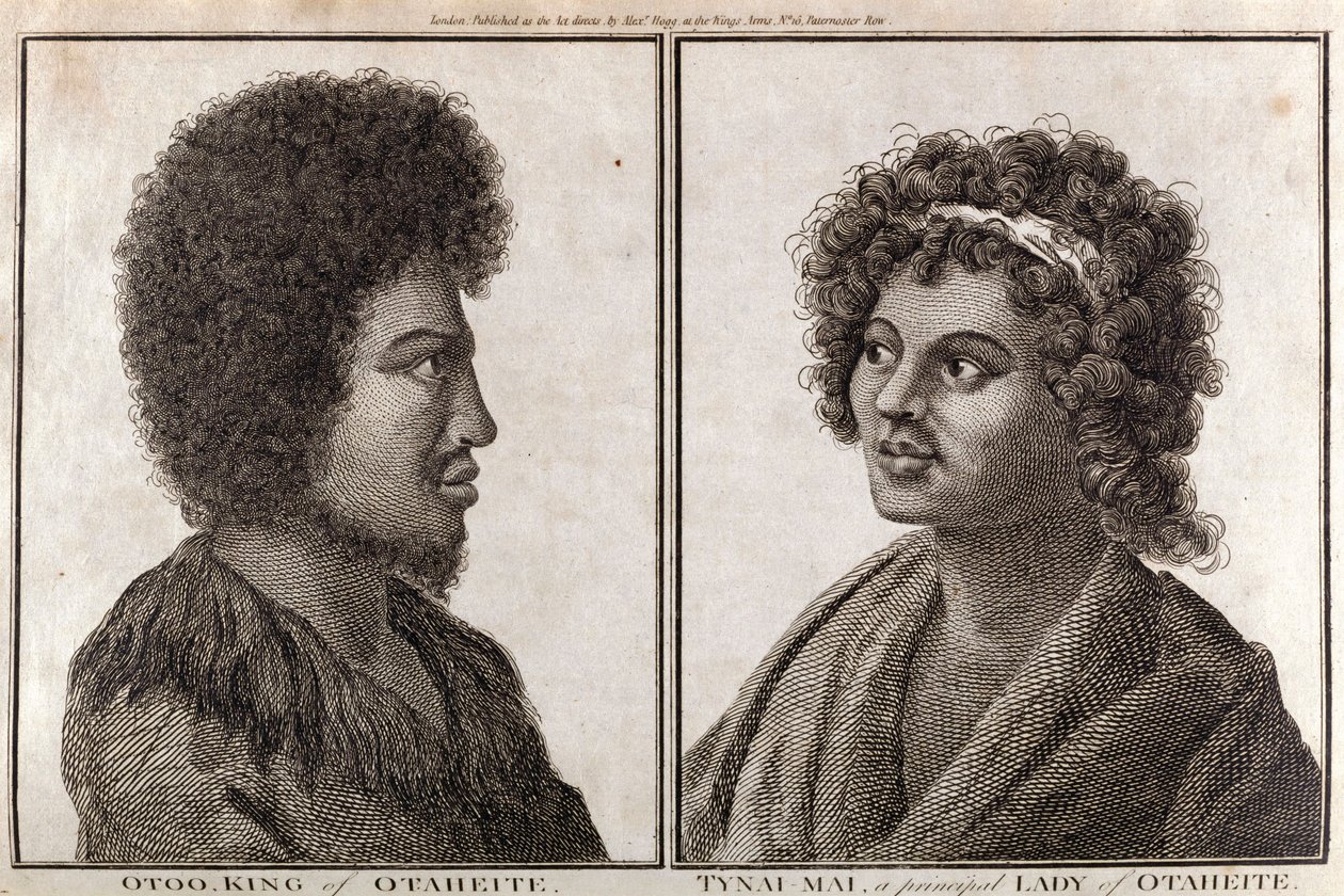 Król i główna dama Tahiti, ok. 1773 autorstwa Unbekannt
