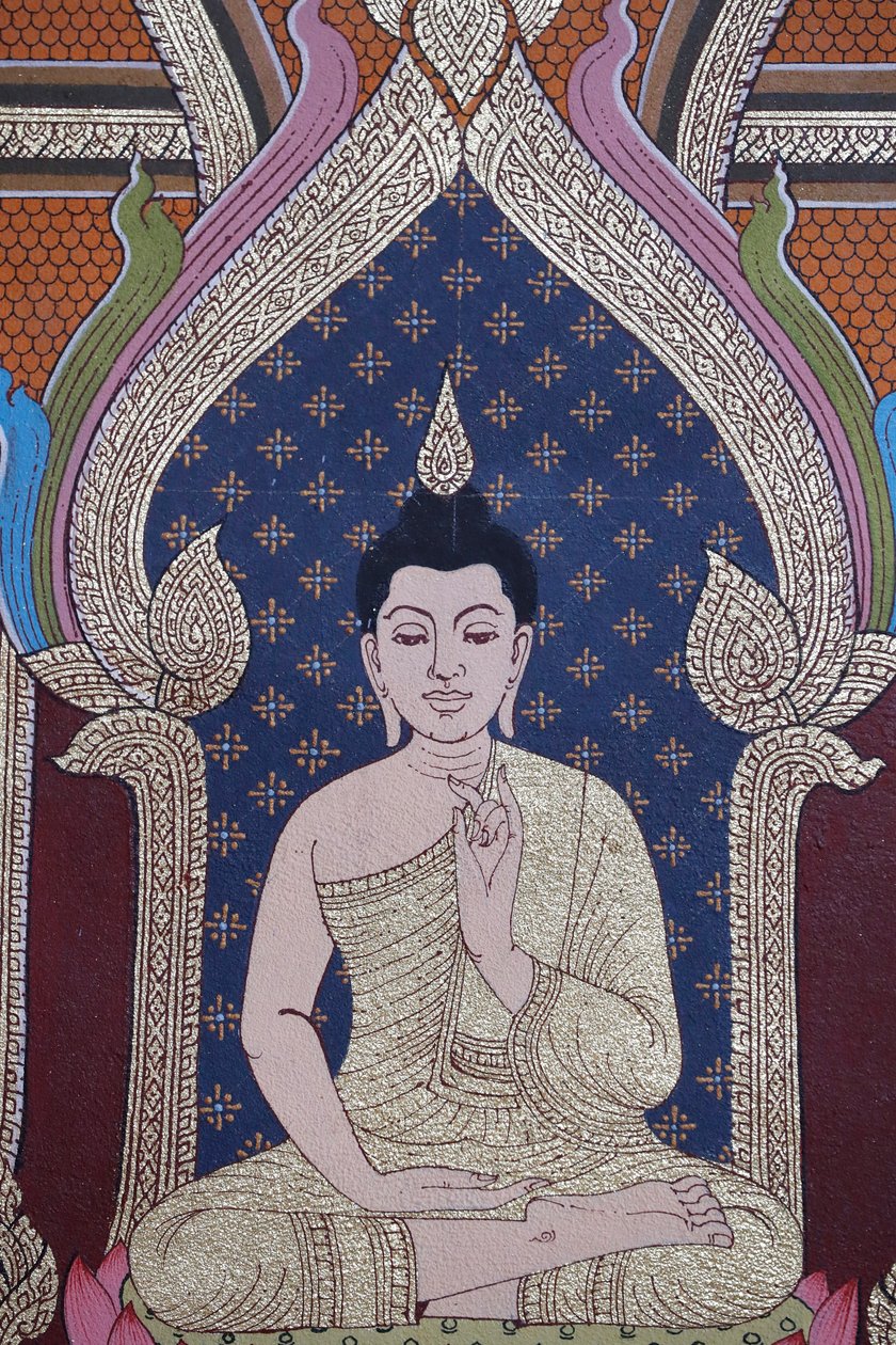 Życie Buddy, fresk ścienny, klasztor Wat Maniratanaram, Phnom Penh, 2022 (zdjęcie) autorstwa Unbekannter Künstler