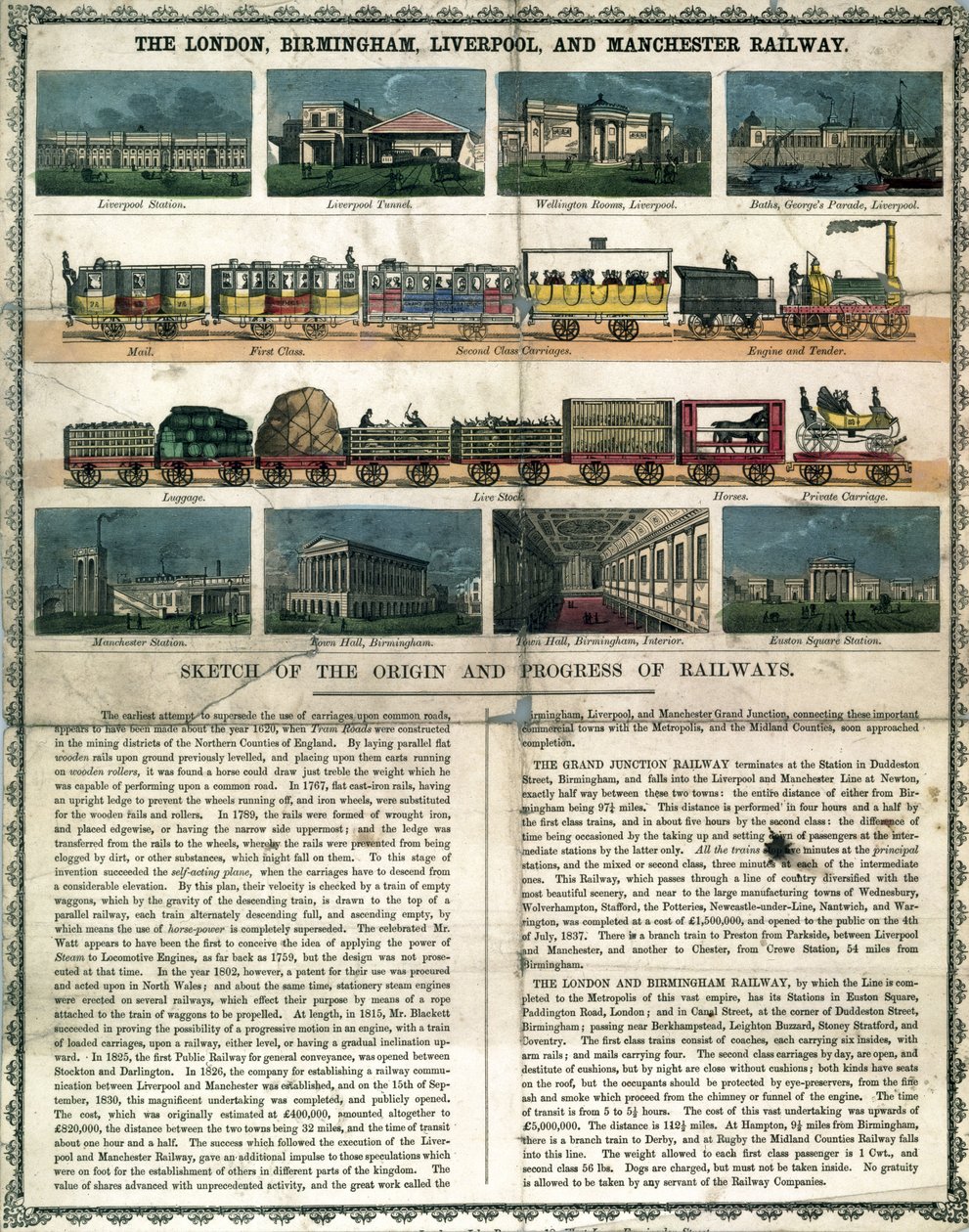 London, Birmingham, Liverpool i Manchester Railway ok. 1860 z ulotki objaśniającej układankę autorstwa Unbekannt