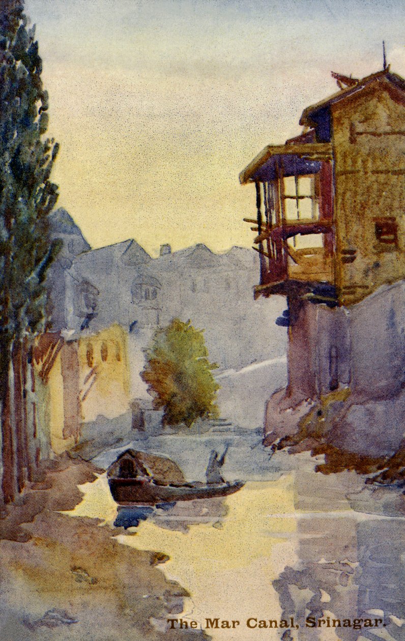 Kanał Mar, Srinagar, Kaszmir, Indie. autorstwa Unbekannter Künstler