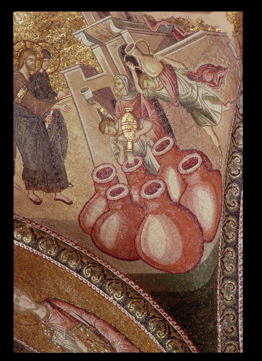 Cud w Kanie, z klasztoru Chora, bizantyjski, ok. XIV w. (mozaika) (szczegóły patrz 119256) autorstwa Unbekannt