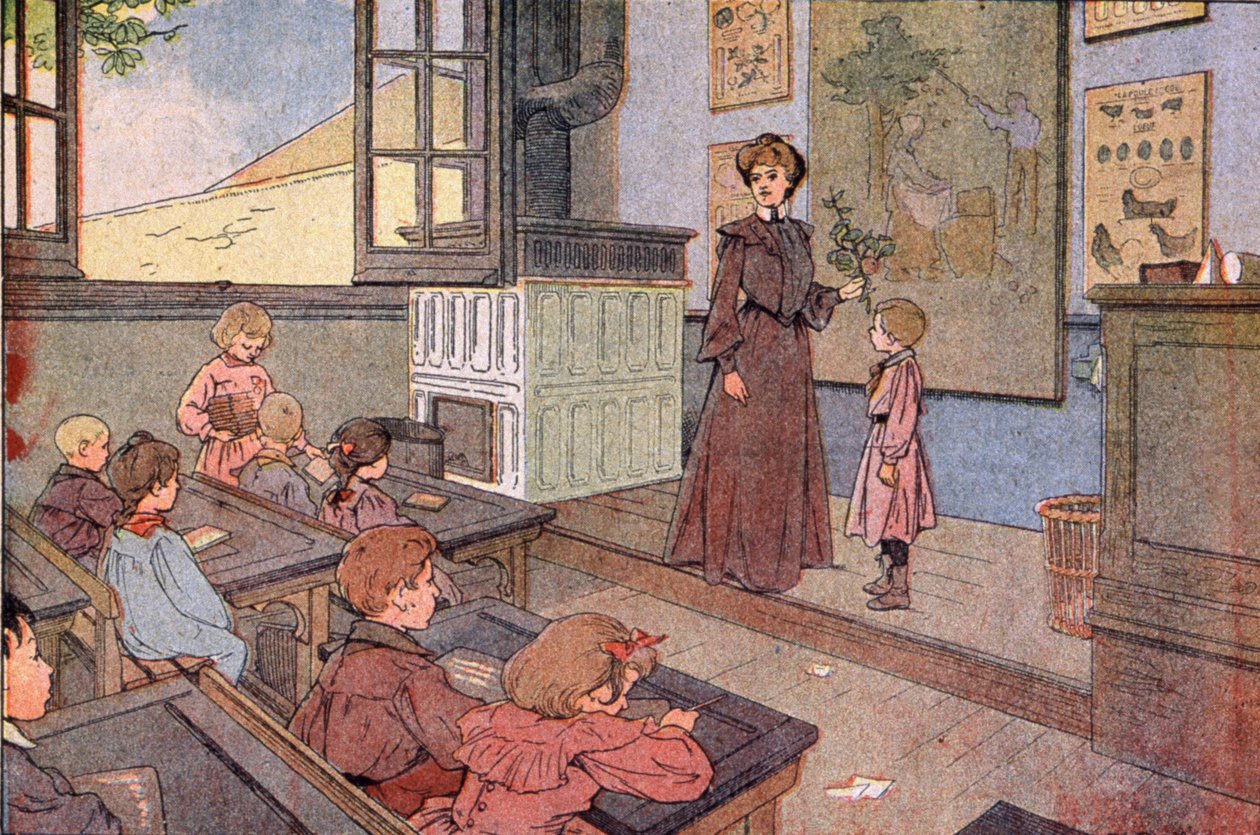 Szkoła republikańska, początek XX wieku (ilustracja) autorstwa Unbekannter Künstler