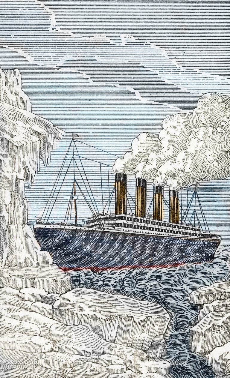 14 kwietnia liniowiec Titanic zderzył się z górą lodową autorstwa Unbekannter Künstler