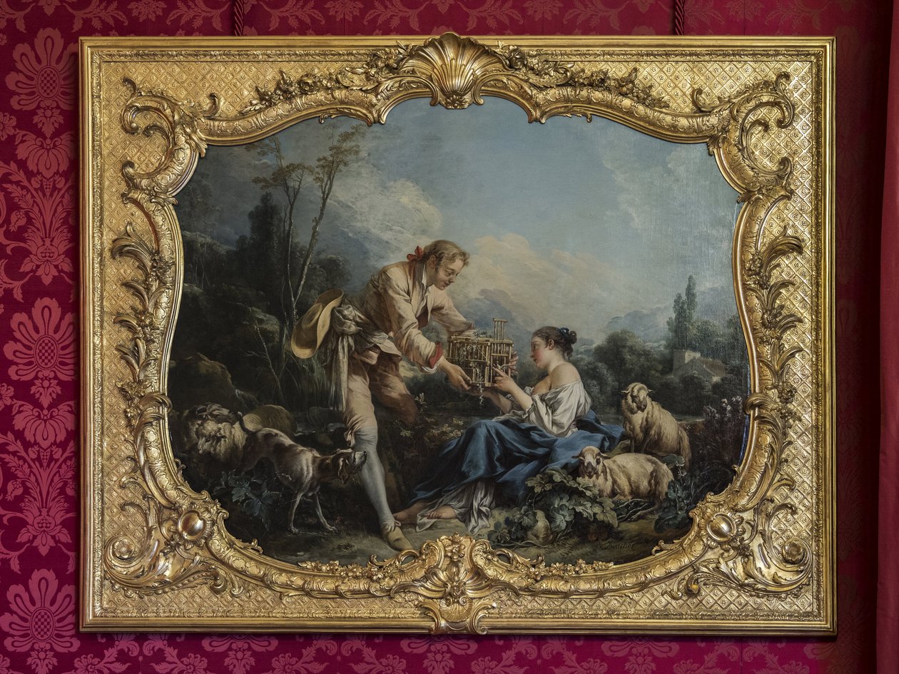 Zadowolony pastor lub klatka. Obraz Francois Bouchera (1703-1770). Sala parad lub parad księżniczki. Hotel de Soubise, Paryż autorstwa Unbekannt