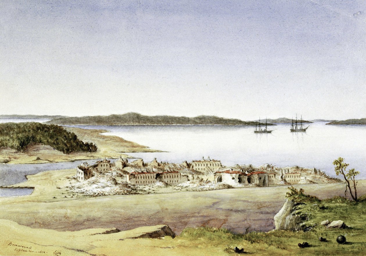 "Twierdza Bomarsund na wyspach Aland (Finlandia) w sierpniu 1854 r. autorstwa Unbekannter Künstler