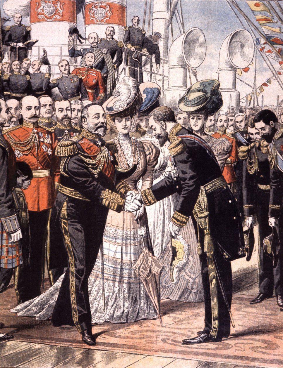 Francuski wiceadmirał Caillard przyjęty przez Edouarda VII (1904) autorstwa Unbekannter Künstler