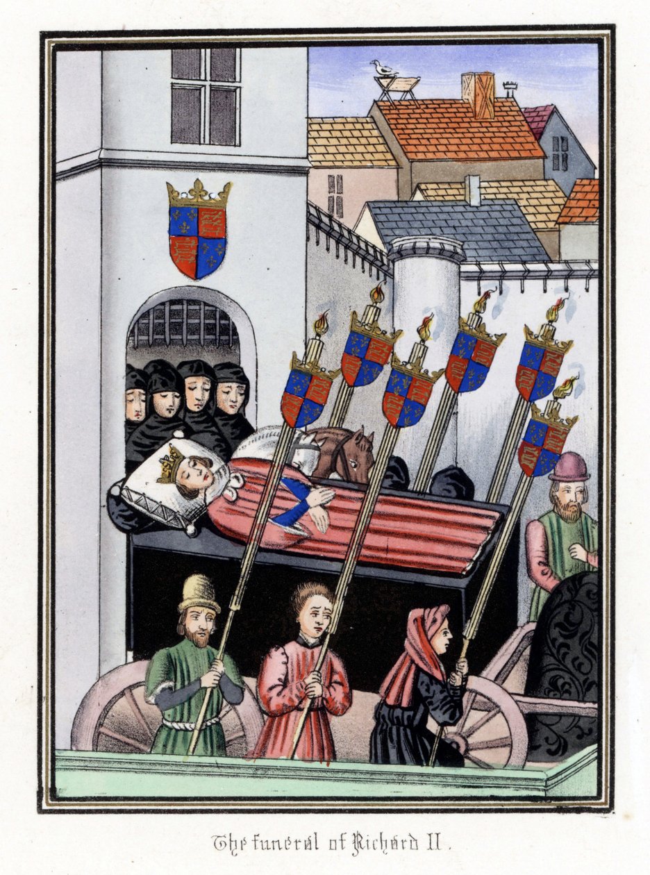 Orszak pogrzebowy króla Anglii Ryszarda II (1367-1400), wyruszający z zamku Pontefract do katedry św. Pawła w Londynie (Anglia) autorstwa Unbekannter Künstler