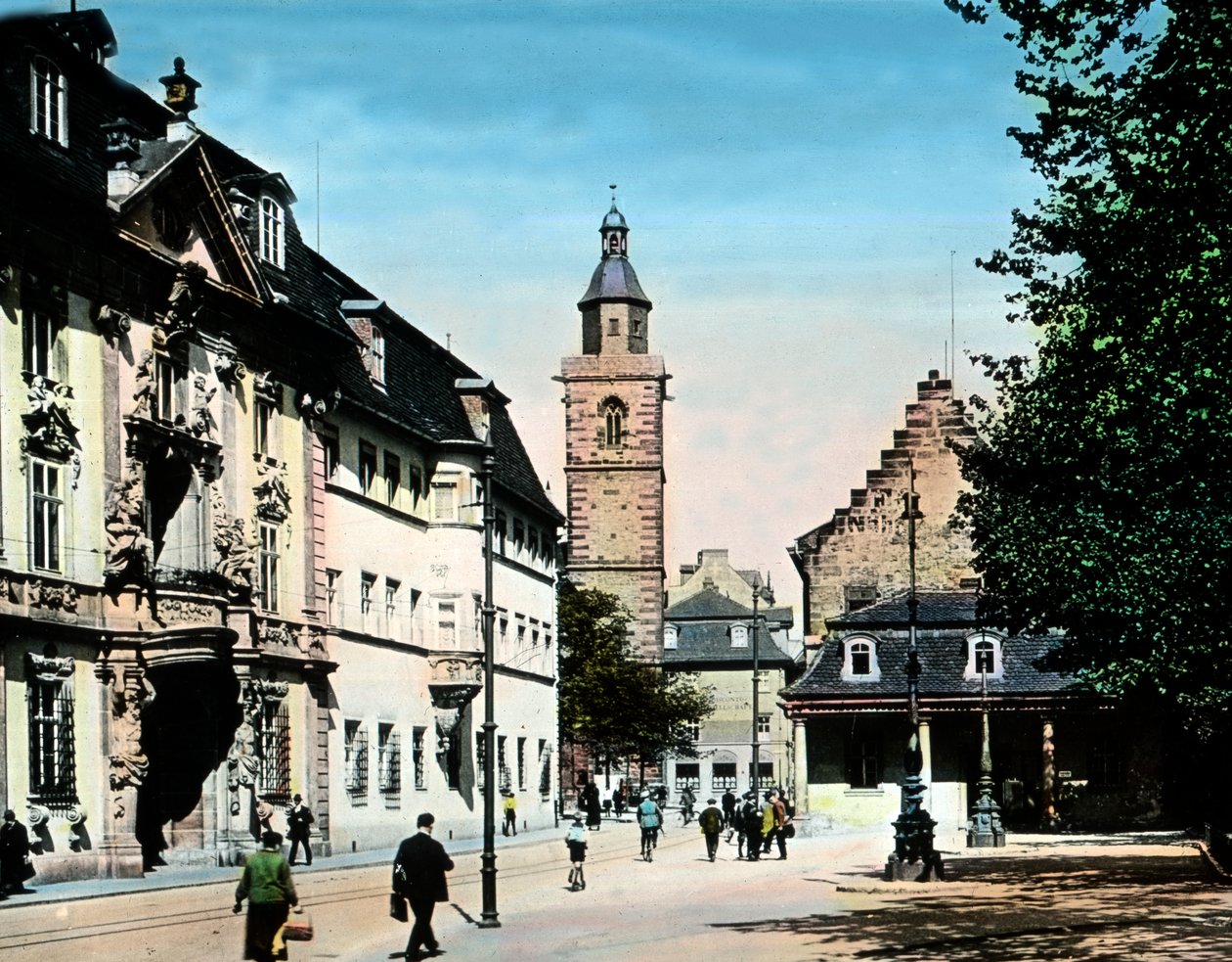 Historyczne domy w mieście Erfurt autorstwa Unbekannter Künstler