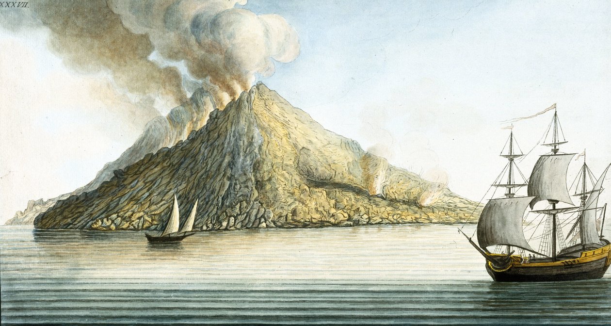 Wyspa Stromboli na Sycylii autorstwa Unbekannter Künstler