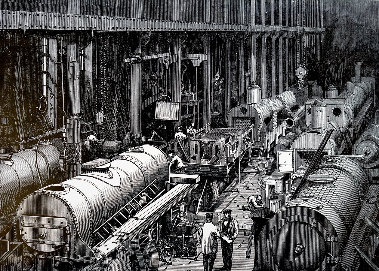 Hala produkcyjna firmy Robert Stephenson and Company. autorstwa Unbekannt