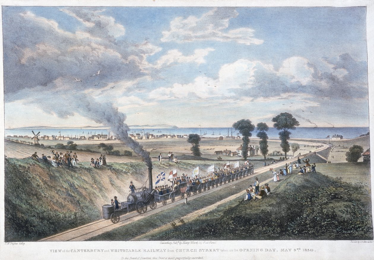 Otwarcie kolei Canterbury i Whitstable, Kent, 3 maja 1830 r autorstwa Unbekannt