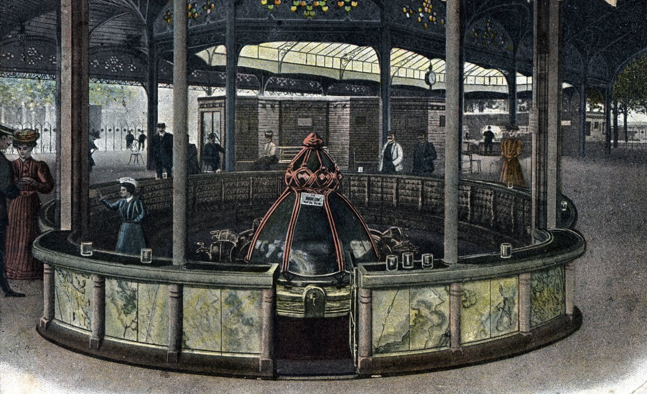 Turystyka termalna: la source de la sainte Grille a Vichy, Allier 1905 ca. (Turystyka uzdrowiskowa: źródło Sainte-Grille w Vichy, Francja) autorstwa Unbekannter Künstler