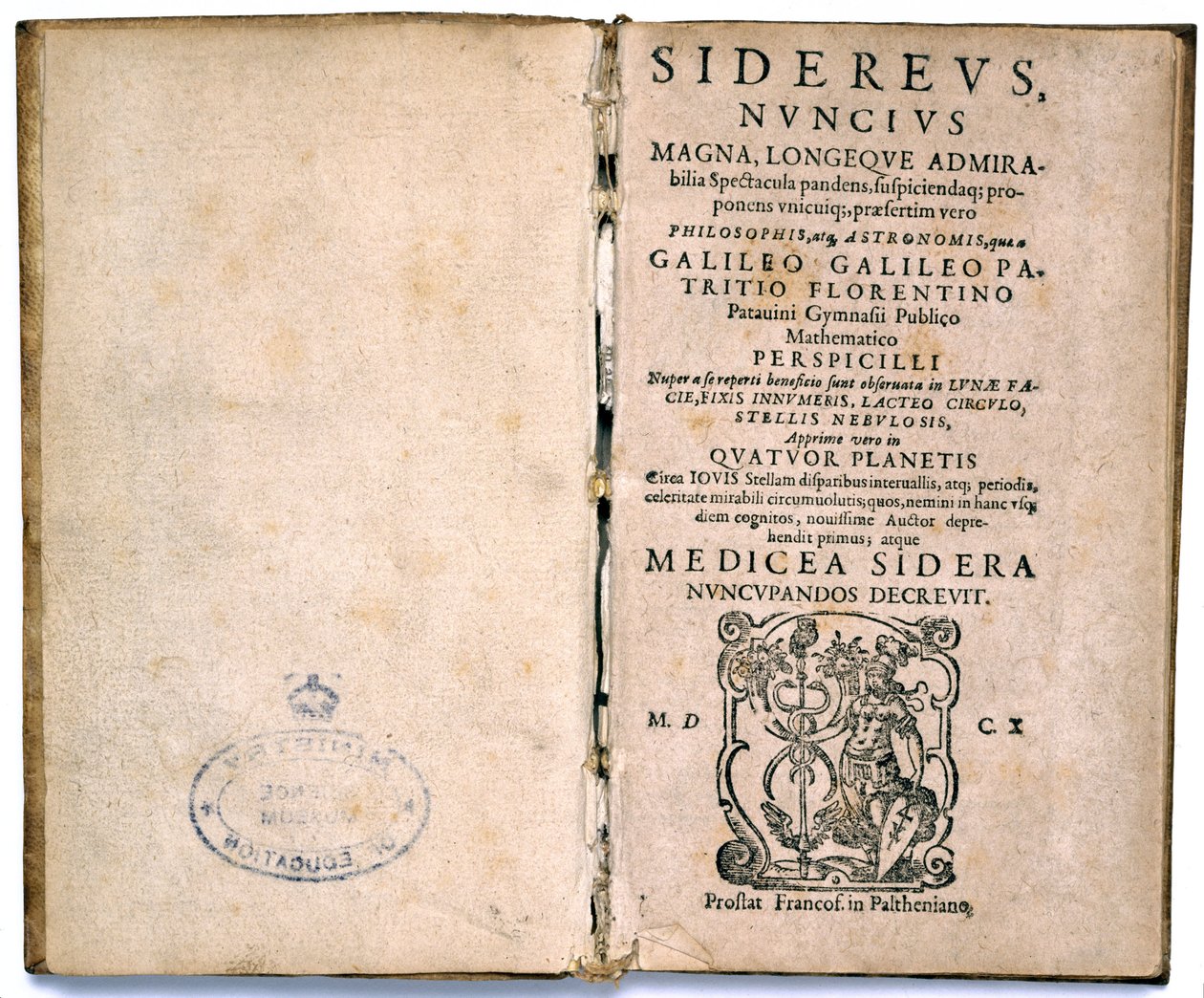 Strona tytułowa z książki Galileusza o teorii astronomicznej autorstwa Unbekannt