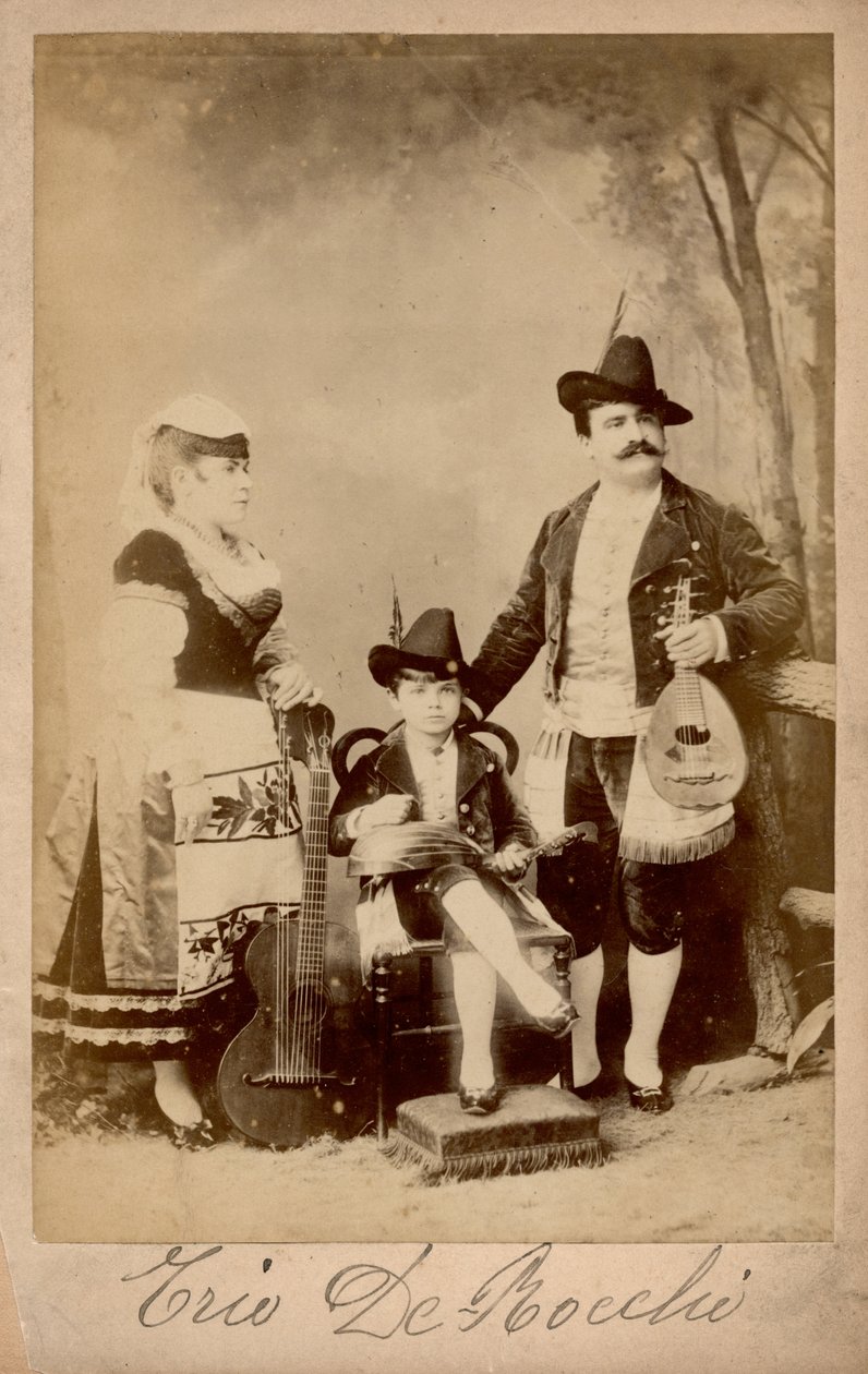 Bocchi Trio, Lombardia, ok. 1880 r. (zdjęcie czarno-białe) autorstwa Unbekannter Künstler