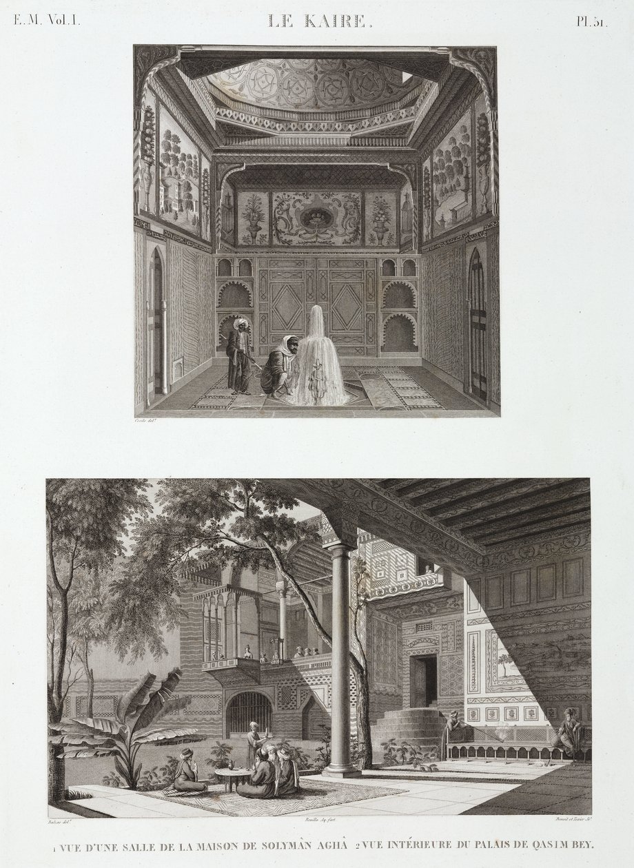 Dwa przykłady architektury islamu, Kair, Egipt, ok. 1798 autorstwa Unbekannt