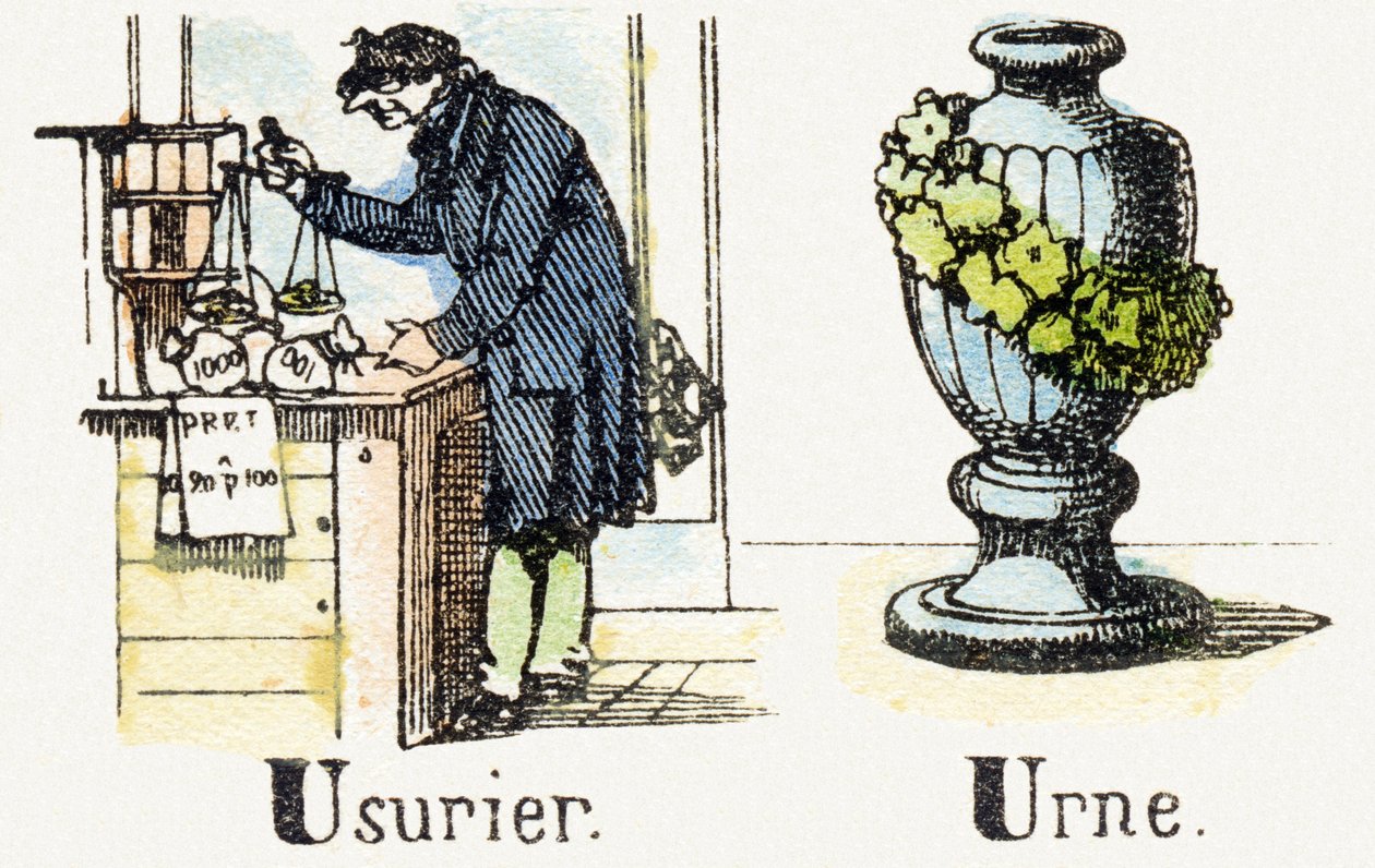 U - Lichwiarz - Urne - Alfabet dla dzieci c.1890 (litografia) autorstwa Unbekannt