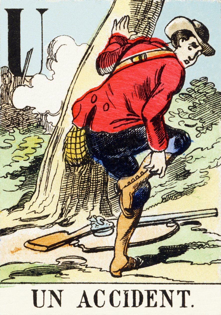 U : Niewypadek - Alfabet myśliwski, c.1890 (rycina) autorstwa Unbekannt
