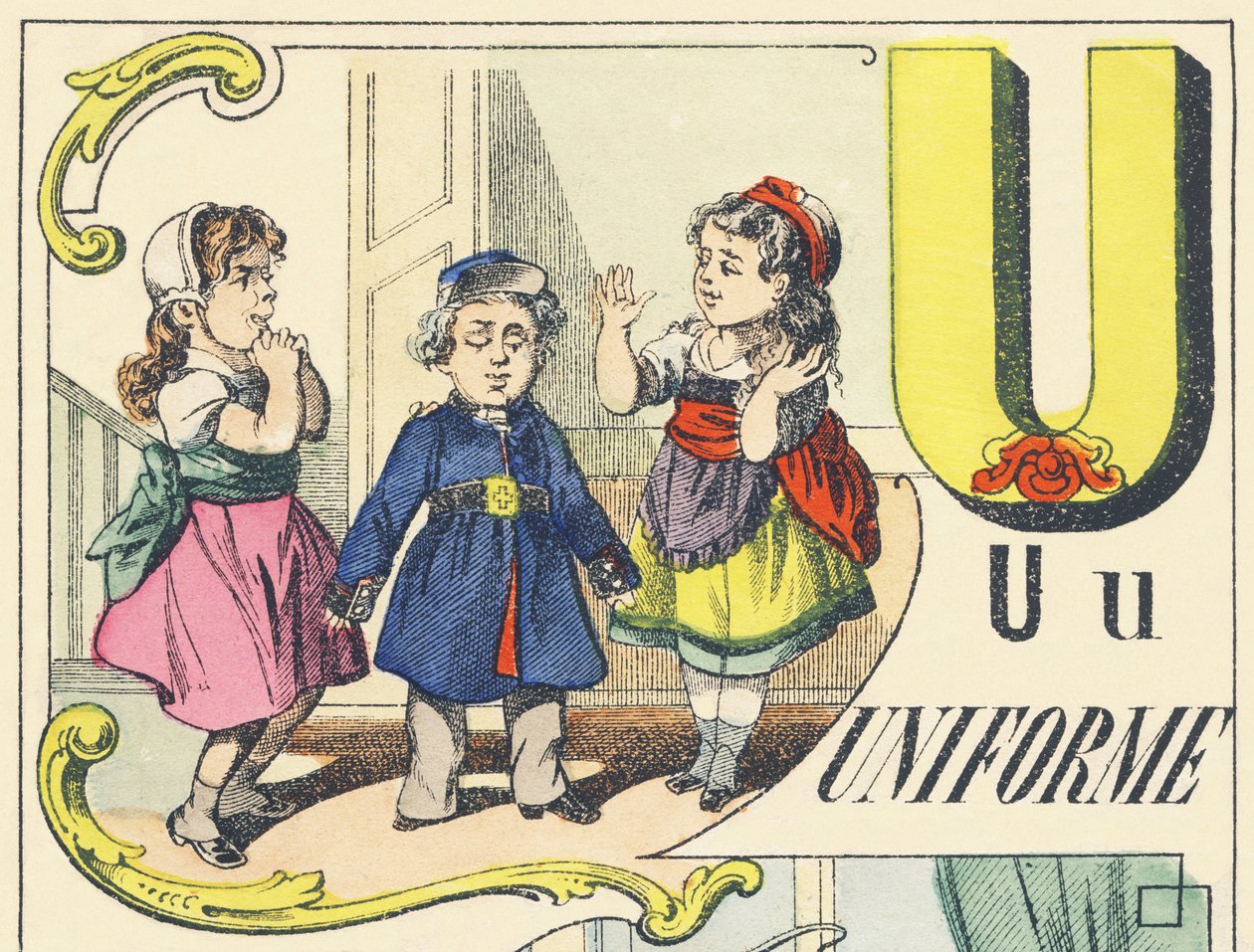 U : uniform - alfabet gier, c.1890 (ilustracja) autorstwa Unbekannt