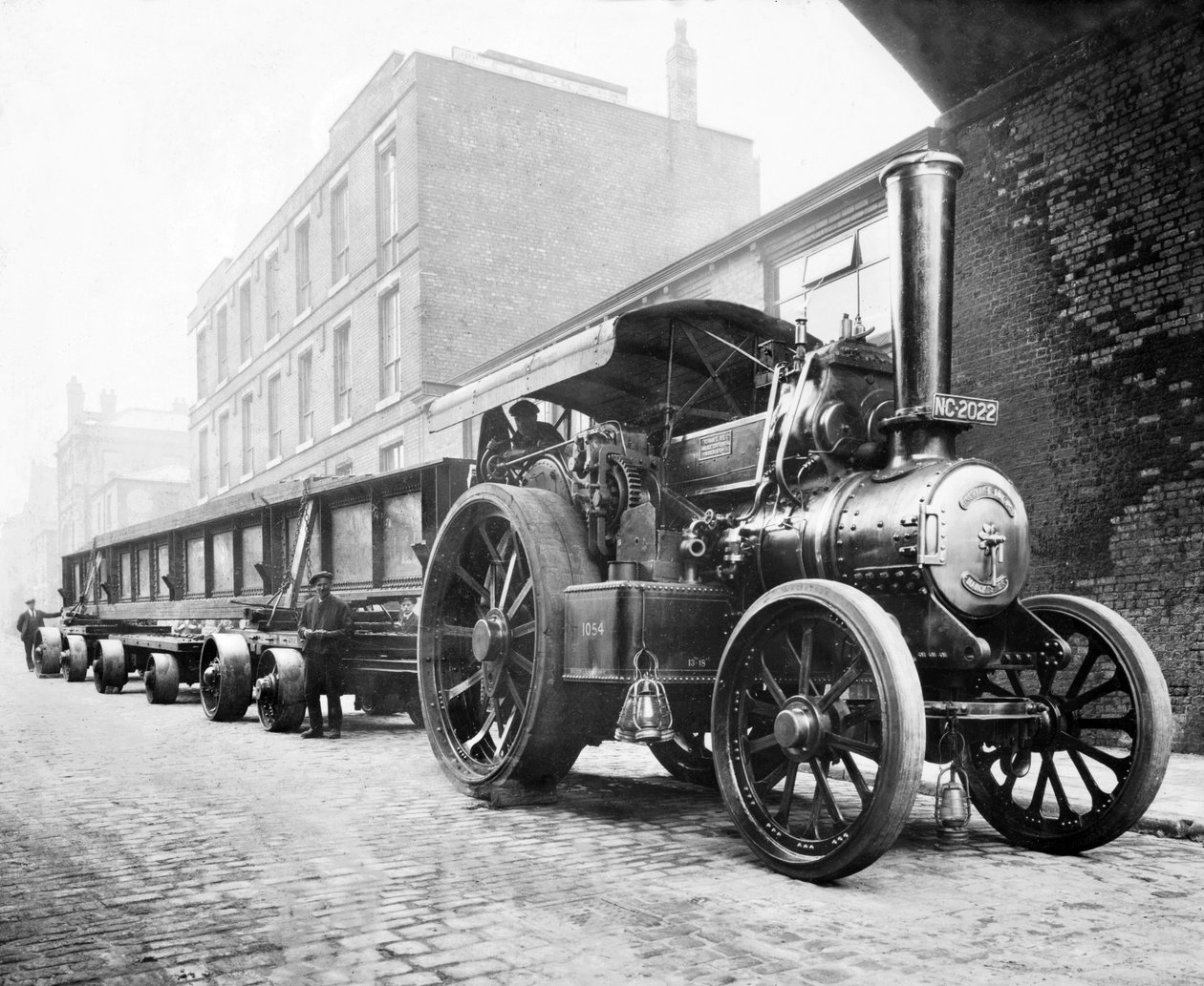 Wielka Brytania : Silnik trakcyjny ciągnący ładunek. Manchester, ok. 1904 r autorstwa Unbekannt