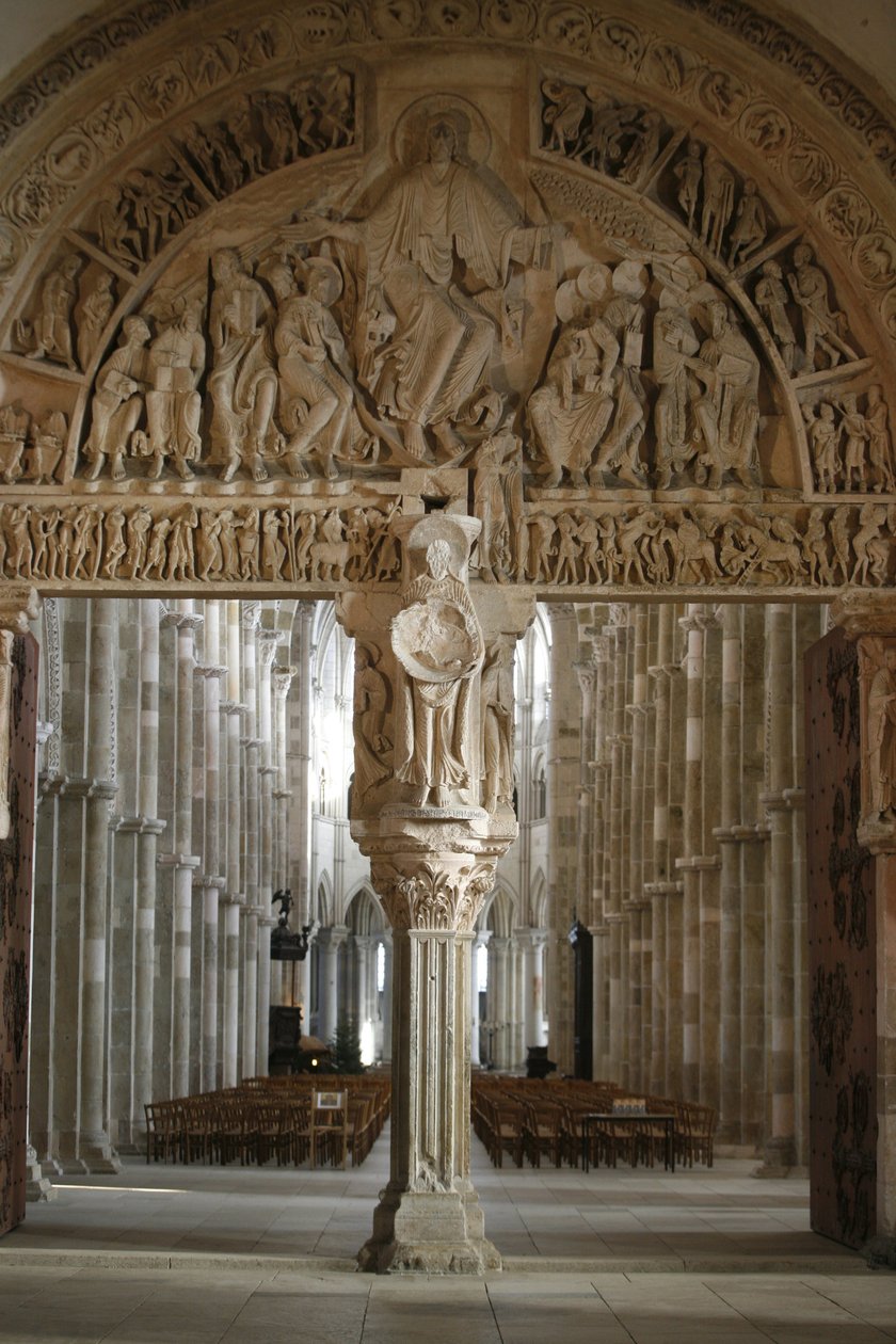 Brama narthex bazyliki Vezelay, Vezelay, Francja autorstwa Unbekannt