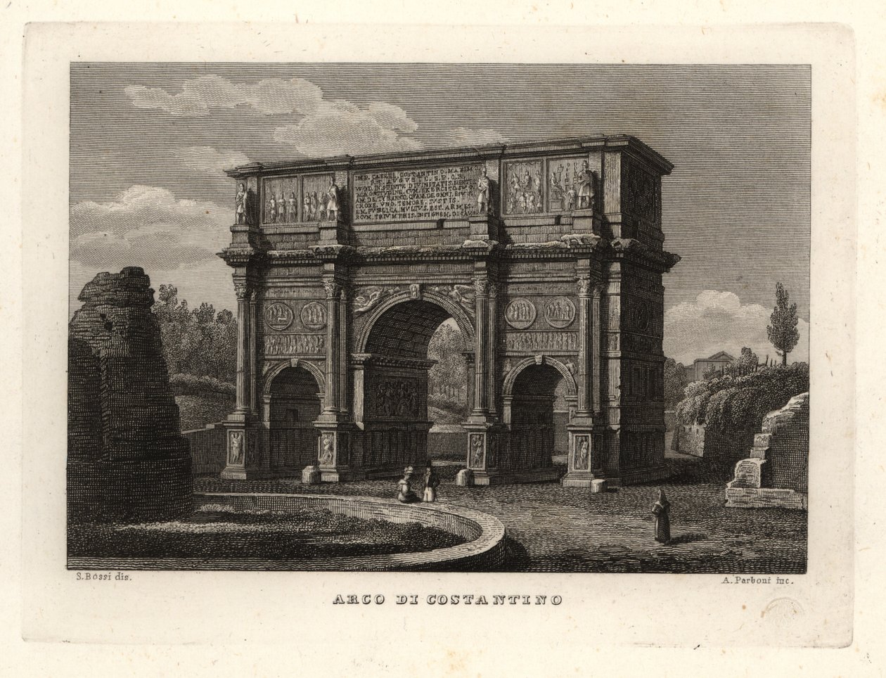 Widok Łuku Konstantyna, Arco di Costantino, Rzym autorstwa Unbekannt