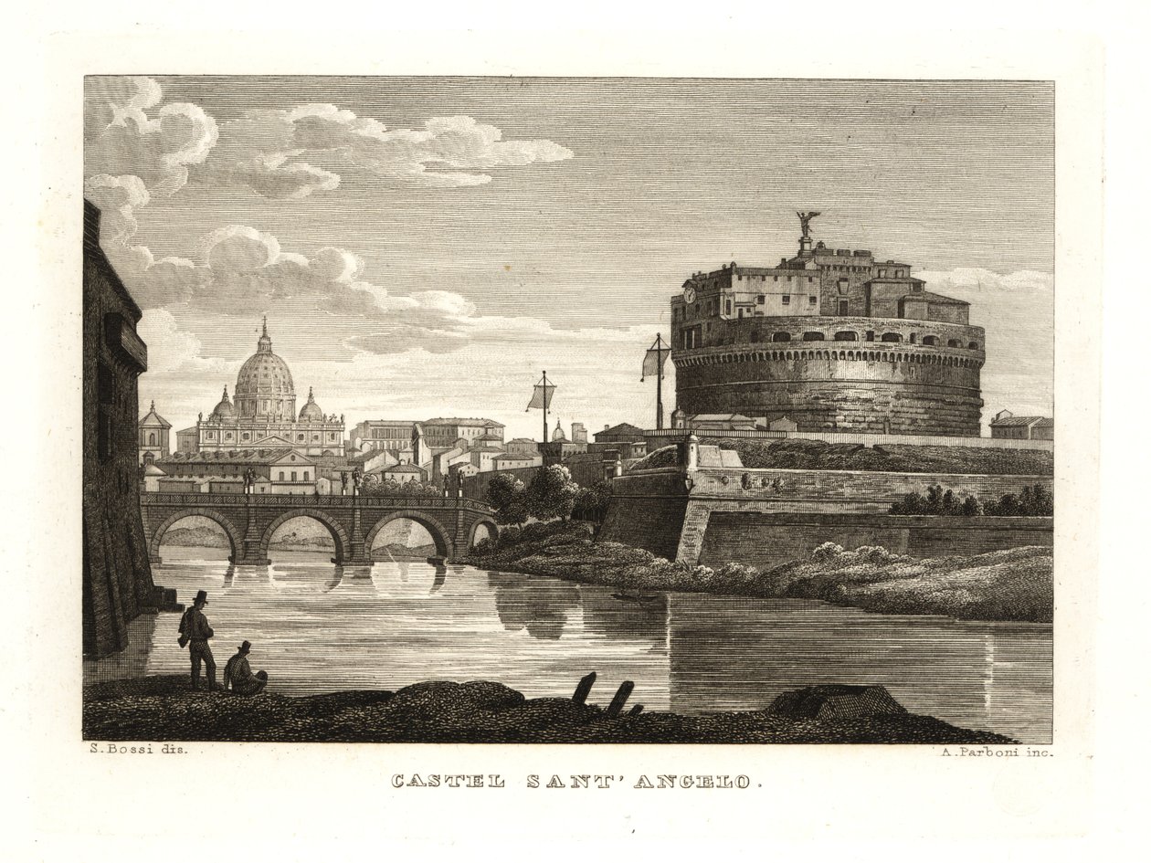 Widok na Mauzoleum Hadriana lub Zamek Świętego Anioła, Castel Sant