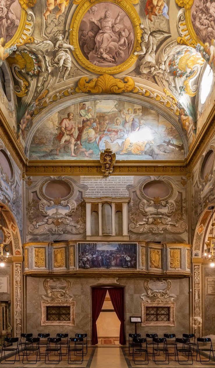 Widok przeciwfasady, kościół Nunziatina, Todi, Umbria, Włochy (foto) autorstwa Unbekannter Künstler