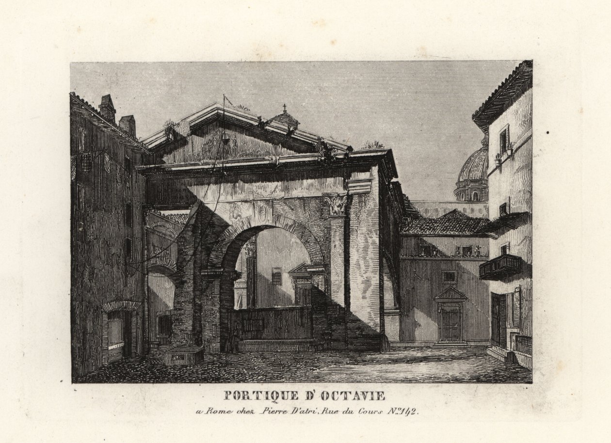 Widok na ruiny Portyku Oktawiana, Porticus Octaviae, Rzym autorstwa Unbekannt