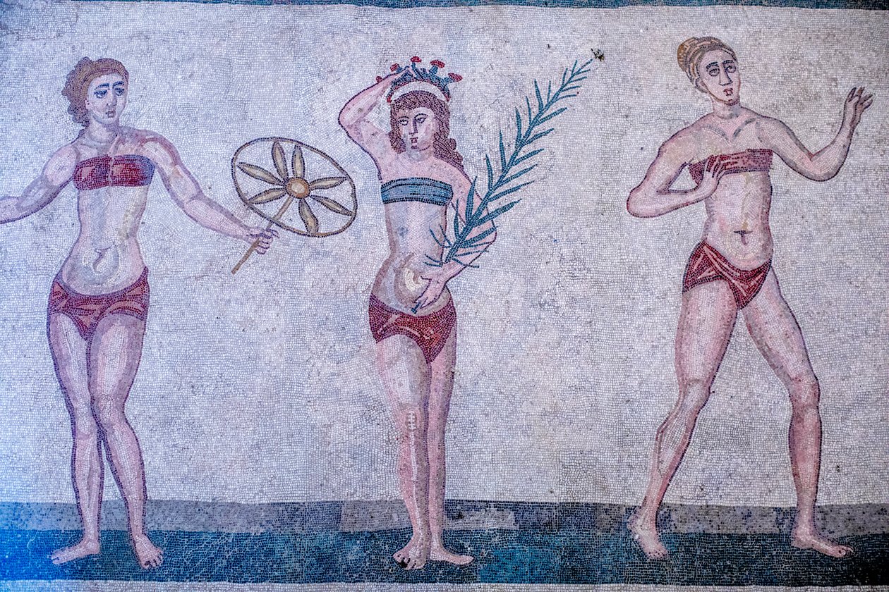 Villa Romana del Casale, Piazza Armerina, Sycylia, Włochy. Mozaika. autorstwa Unbekannter Künstler