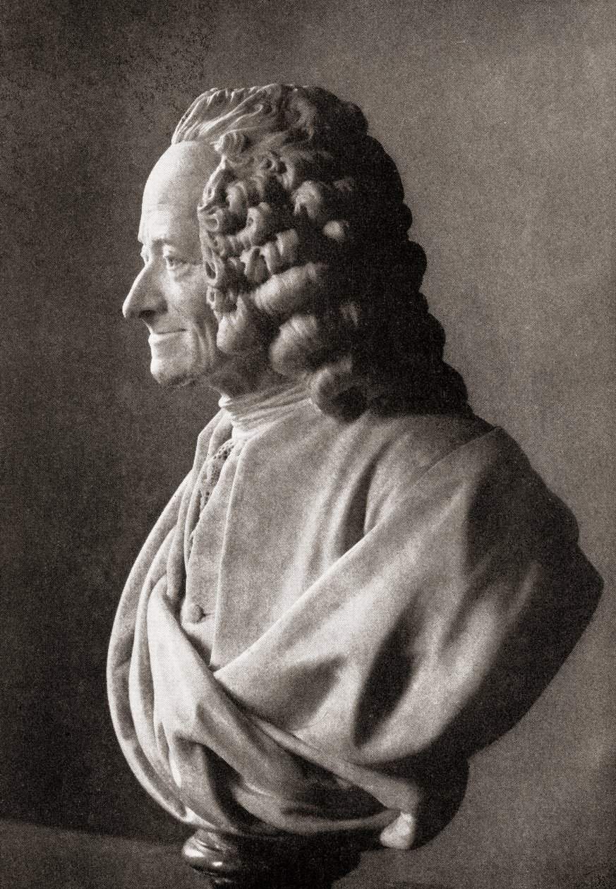 Voltaire, z The Story of Philosophy, opublikowanej 1926 (lito) autorstwa Unbekannt