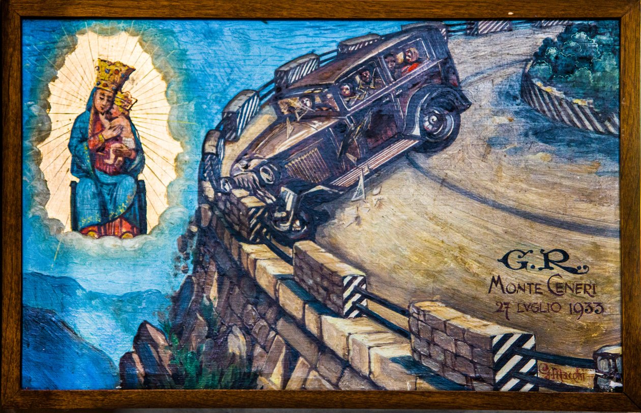 Obraz wotywny w kościele pielgrzymkowym Madonna del Sassoon Locarno, Ticino, Szwajcaria, Locarno, Ticino, Szwajcaria, Europa (zdjęcie) autorstwa Unbekannter Künstler