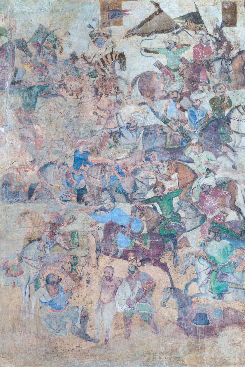 Malowidła ścienne w portalu Qeysarieh, plac Naqsh-e Jahan Imam, Isfahan, Iran (fresk) autorstwa Unbekannter Künstler