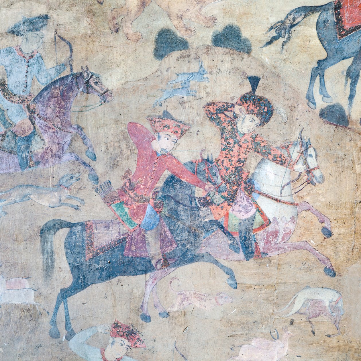 Malowidła ścienne w portalu Qeysarieh, plac Naqsh-e Jahan Imam, Isfahan, Iran (fresk) autorstwa Unbekannter Künstler