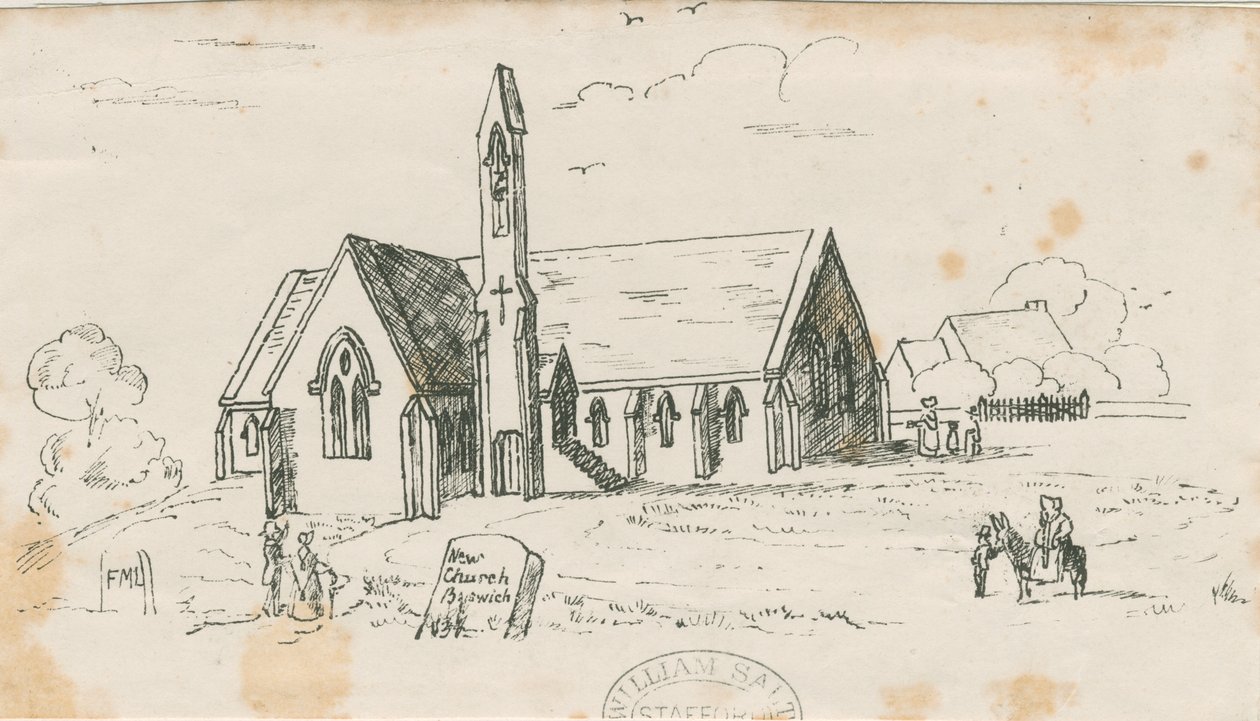 Kościół Walton-on-the-Hill [Nowość]: litografia, nd [ok. 1840] autorstwa Unbekannt