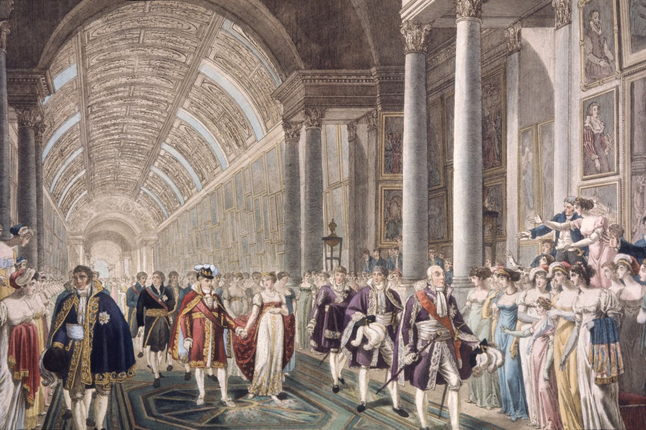 Ślub Napoleona I i Marii Ludwiki w Luwrze, ok. 1810 r. (rycina) autorstwa Unbekannter Künstler